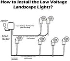 Low Voltage Landscape Lights Outdoor: 7W 700LM LED Landscape Lighting with Connectors for Tree Garden Yard Pathway | 12V 24V Warm White 2700K Spotlights | IP65 Waterproof | 12 Pack