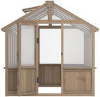 mupater 6 x 8 ft wooden polycarbonate greenhouse, view 9