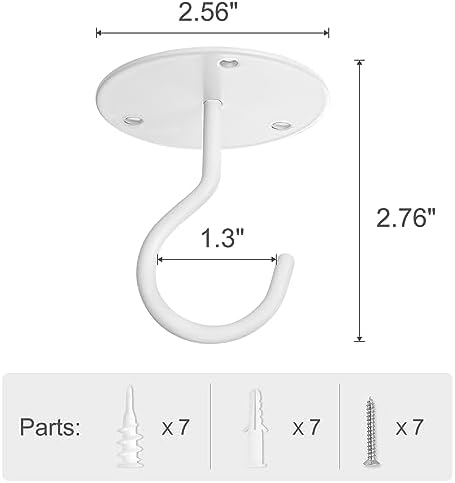 mkono ceramic hanging planter and ceiling hooks, shallow, package contents