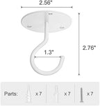 mkono ceramic hanging planter and ceiling hooks, shallow, package contents