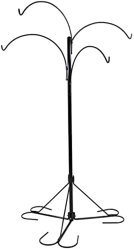sunnydaze 4-arm hanging basket plant stand with adjustable, main product view