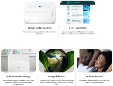 hisense 8,000 btu doe/sacc (10,000 ashrae) portable air, package contents