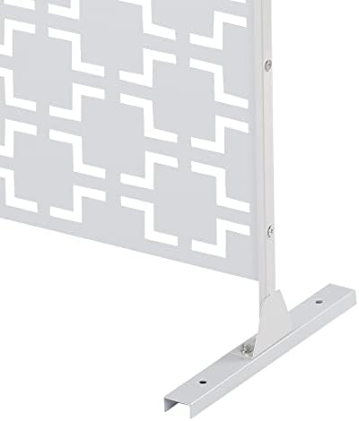 74.8" metal privacy screen outdoor freestanding with stand on a desk or shelf