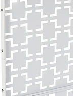 74.8" metal privacy screen outdoor freestanding with stand showing dimensions