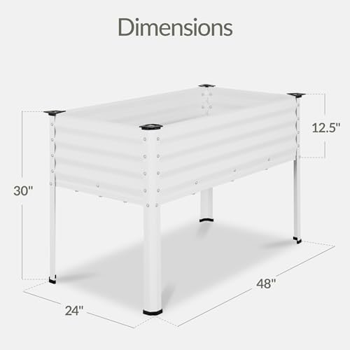 best choice products 48x24x30in galvanized raised garden bed shown in use
