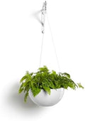 ecopots hanging brussels round planter, pure white, 10.5", main product view