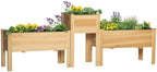 outsunny raised garden bed set of 3, wooden, main product view