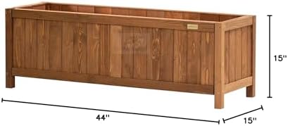 natrahedge hampton classic wooden planter box (44"" lx15, view 9