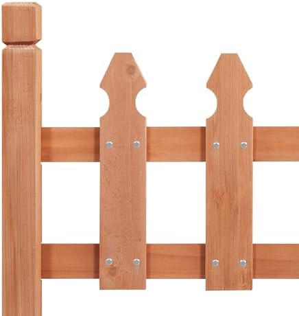 topeakmart 177.5in picket fence for garden, wooden fence showing dimensions