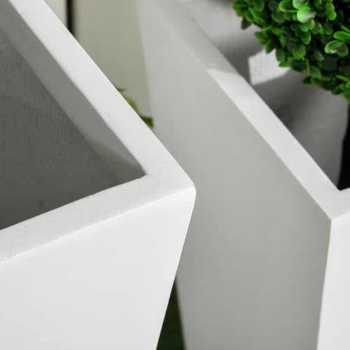outsunny 2-pack outdoor planter set with drainage holes on a desk or shelf