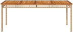 vidaxl patio table beige 70.9"x35.4"x29.5" poly rattan acacia on a desk or shelf