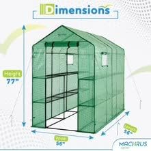 machrus ogrow walk-in portable greenhouse, outdoor indoor grow shown in use