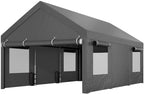 shintenchi 12x20 ft heavy-duty design carport,portable garage canopy,carport shown in use