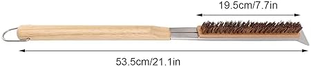 Pizza Oven Brush Scraper Detachable Handle Coconut Fiber Outdoor Accessories