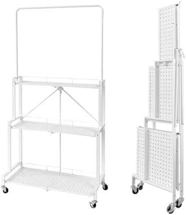 lumizone foldable 4-tier plant stand with wheels indoor, view 9