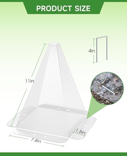 garden cloches,clear reusable plant bell covers,7.8"x11" shown in use