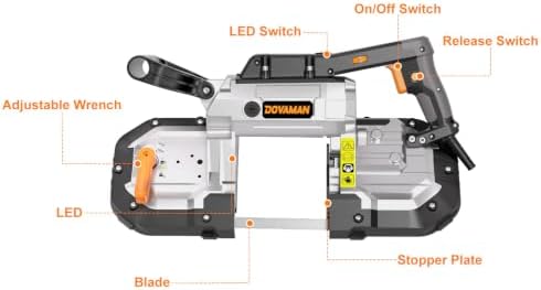 dovaman portable band saw, 10a variable speed, 5" on a desk or shelf