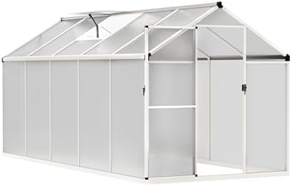 veikou 6' x 10' greenhouse, double-wall polycarbonate green, view 9