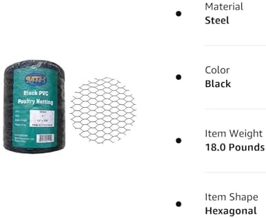 pvc hexagonal poultry netting chicken wire 12" x150', front angle view