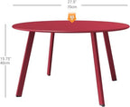grand patio round steel patio coffee table, weather, close-up detail