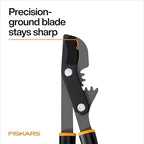 fiskars 32” powergear garden bypass loppers, tree trimmer, side view