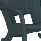 Rockaway Heavy Duty All Weather Patio or Deck Rocking Chair, Green | Polyethylene Outdoor Rocker with Backrest and Armrests for Porch, Deck, and Patio