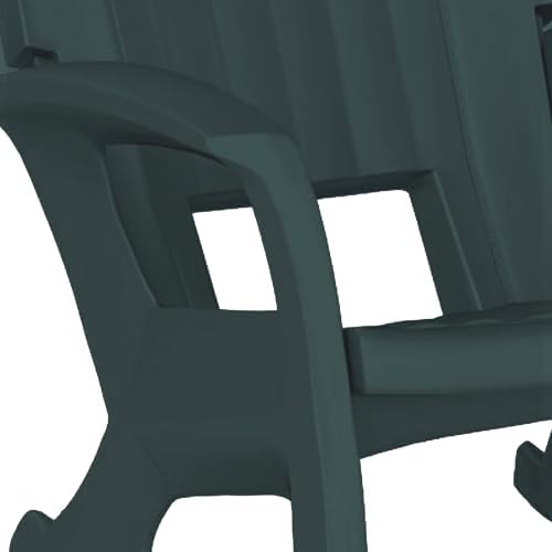 Rockaway Heavy Duty All Weather Patio or Deck Rocking Chair, Green | Polyethylene Outdoor Rocker with Backrest and Armrests for Porch, Deck, and Patio