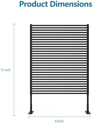 garvee outdoor privacy screen freestanding, 47"x71" rustproof fence shown in use