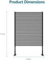 garvee outdoor privacy screen freestanding, 47"x71" rustproof fence shown in use