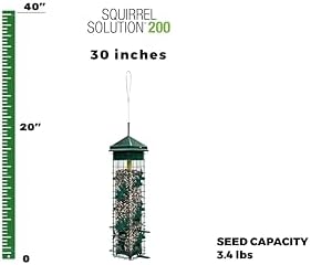 squirrel solution200 squirrel-proof bird feeder w/6 feeding ports shown in use