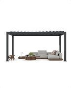 12x16ft louvered pergola, modern style outdoor pergola with, front angle view