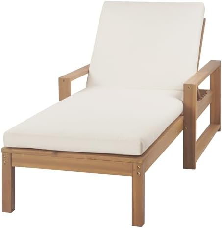 vilrocaz outdoor acacia wood chaise lounges with 6-position showing dimensions