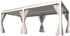 yoleny louvered pergola 12x24, all aluminum pergola with, front angle view