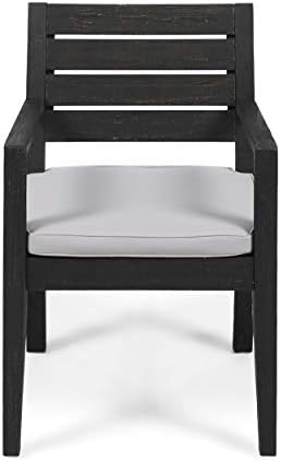 gdfstudio great deal furniture outdoor acacia wood dining, close-up detail
