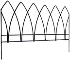 panacea 89523 gothic arch border fence, black, 15" showing dimensions