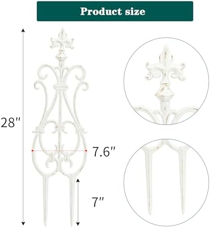 sungmor decorative cast iron white flower bed fence, package contents