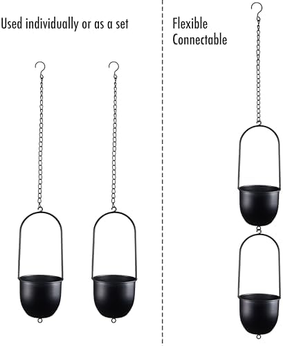 metal hanging planters set of 2 with 6 shown in use