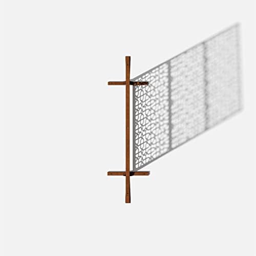 veradek corten steel privacy screen set with stand on a desk or shelf