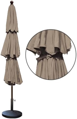 eliteshade usa 10-year-non-fading 9ft 3-tier market patio umbrella, front angle view