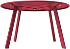 grand patio round steel patio coffee table, weather, front angle view