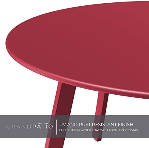 grand patio round steel patio coffee table, weather on a desk or shelf