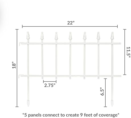 sunnydaze decorative garden fence border, 22" w x, package contents