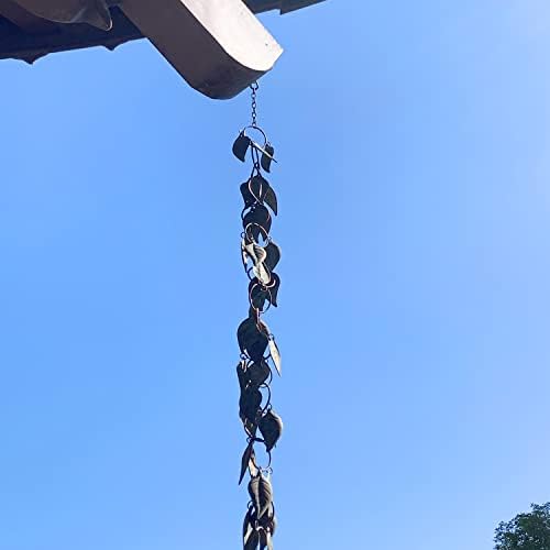 8.5 ft rain chain, rain chains for gutters, side view
