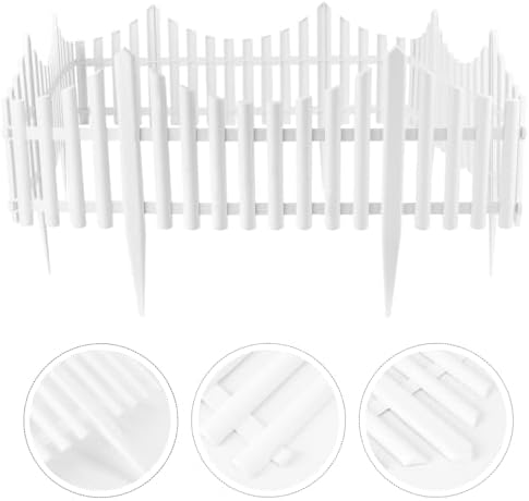 flexible picket fence garden border, plastic decorative landscape, close-up detail
