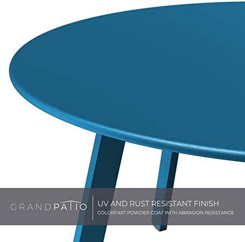 grand patio 28-inch round steel coffee table, outdoor showing dimensions