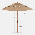 best choice products 10ft 3-tier solar patio market shown in use