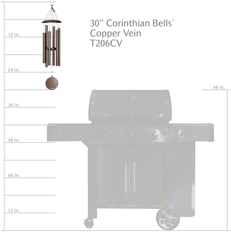 corinthian bells 30 inch copper vein wind chimes on a desk or shelf