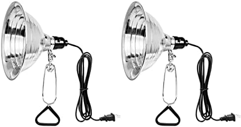 Simple Deluxe Clamp Lamp Light 150 Watt with 8.5 Inch Aluminum Reflector (no Bulb Included), 6 Feet Cord, 2 Pack, Black, New Version