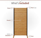 enclo easy assembly freestanding/surface mounted privacy screen, hardwood, package contents