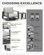 vexwalx aluminum luxury outdoor swivel patio chairs with, package contents